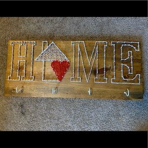 “Home” nail/string art and key holder